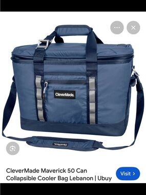 CleverMade Maverick 50-Can Collapsible Cooler Bag - Blue